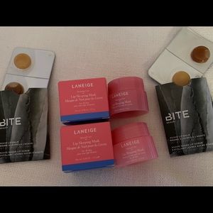 2 Laneige Deluxe Lip Sleeping Masks & Bite Samples